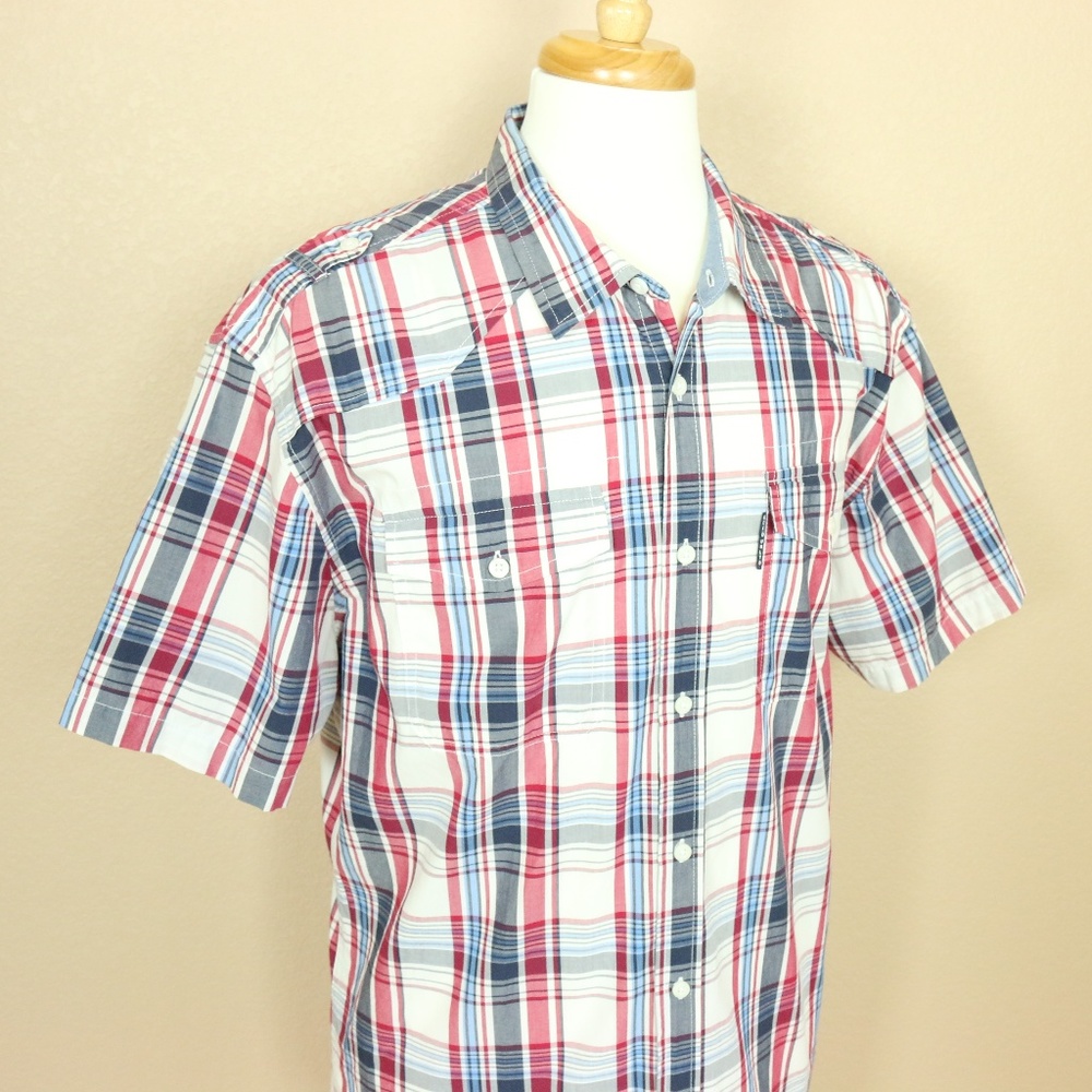 SOLD Ecko Short Sleeve Casual Camp Shirt Patriotic